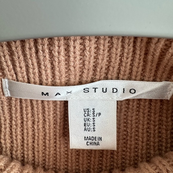 Max Studio Camel Sleeveless Mock Neck Knit Sweater - 100% Cotton - size S - Picture 2 of 4